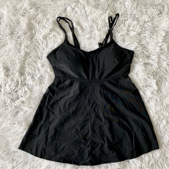 NWOT Two Piece Black Tankini Boy Shorts Modest Swimsuit Bikini - Picture 4 of 14